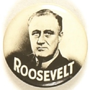 Franklin Roosevelt Striking Black, White Celluloid