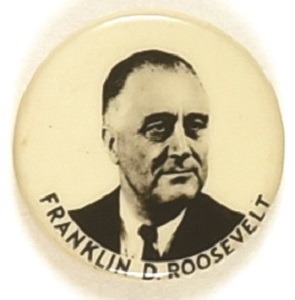 Franklin D. Roosevelt Black, White Picture Pin