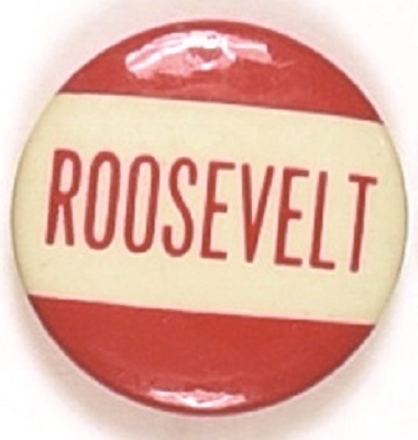 Roosevelt Red and White Celluloid