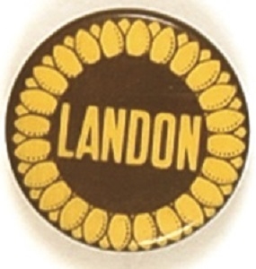 Alf Landon Celluloid Sunflower Pin