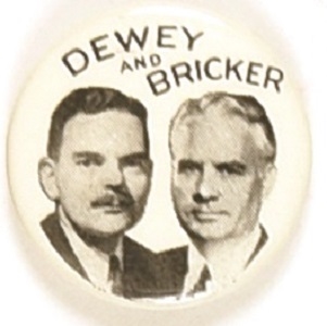 Dewey and Bricker Scarce Celluloid Jugate
