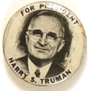 Rare Harry  Truman Portrait Small Celluloid