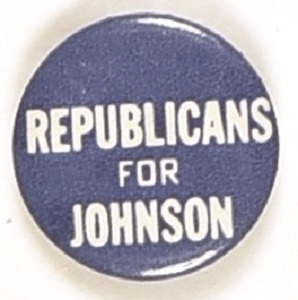 Republicans for Johnson Blue Celluloid
