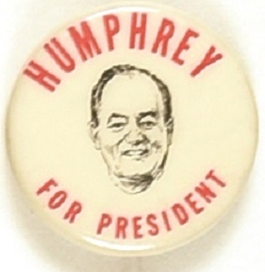 Humphrey for President Small Size Portrait Celluloid
