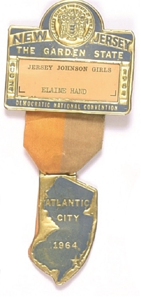 Jersey Johnson Girls Atlantic City Foil DNC Convention Badge