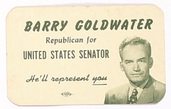 Goldwater for Senator Arizona Campaign Card