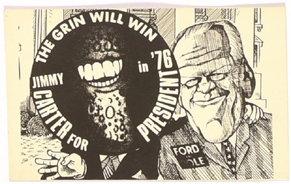 Grin Will Win, Carter and Ford Postcard