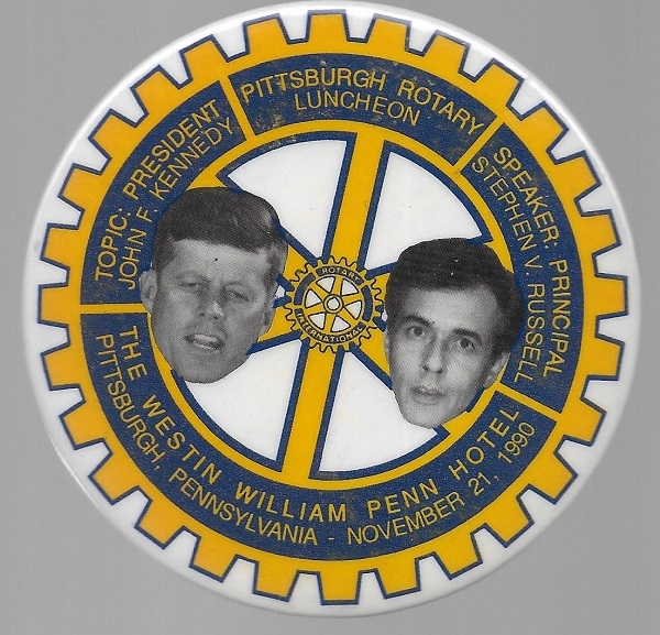 JFK, Steve Russell Pittsburgh Rotary Speech Pin