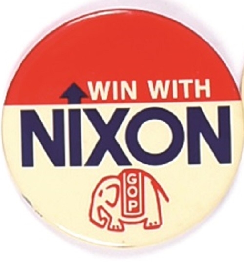 Win With Nixon 3 1/2 Inch Pin