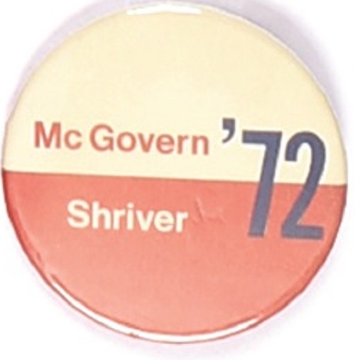 McGovern, Shriver 3 Inch RWB Celluloid