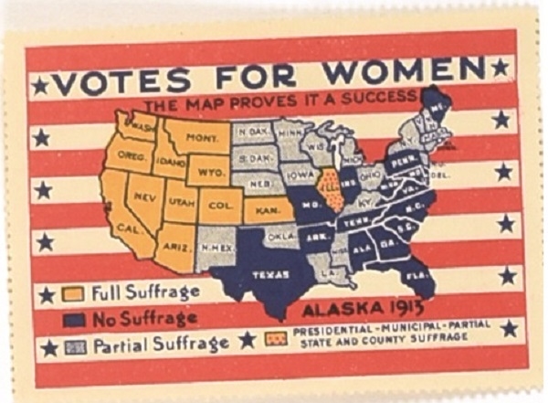 Votes for Women USA Map Stamp