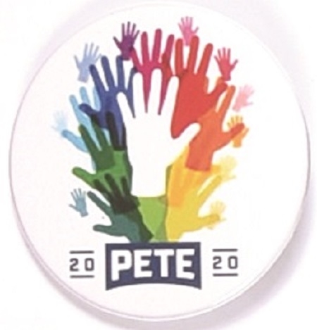 Pete Buttigieg Rainbow of Hands Pin