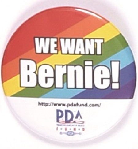 We Want Bernie Rainbow Pin
