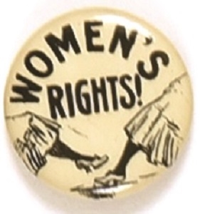 Womens Rights, Black and White Suffrage Cartoon Pin