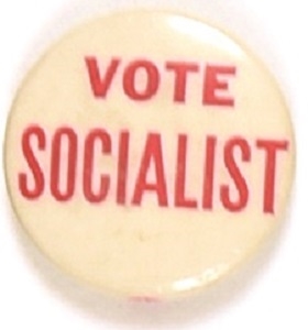 Vote Socialist Red and White Celluloid