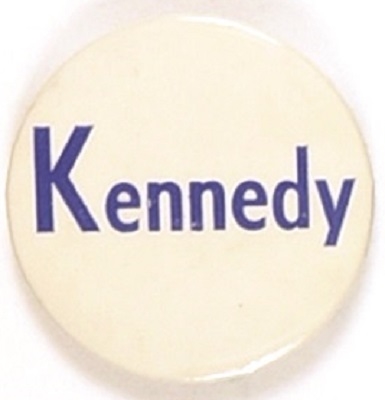 Robert Kennedy 1 1/2 Inch Blue and White Celluloid