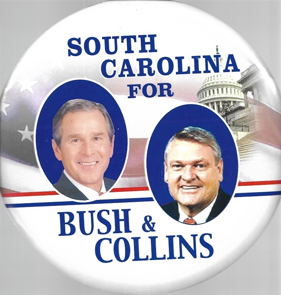 South Carolina for Bush and Collins 9 Inch Error Pin