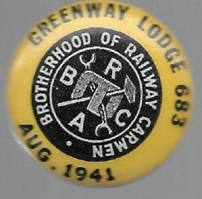 Brotherhood of Railway Carmen Greenway Lodge Pin 