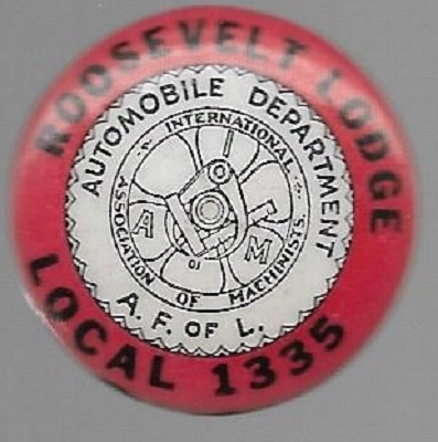 Roosevelt Lodge 1935 Automobile Dept. Labor Pin 