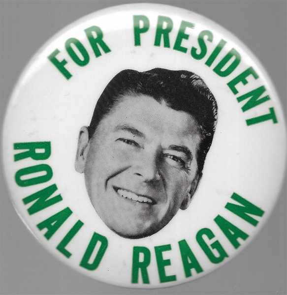 Reagan for President Green 1968 Floating Head Pin