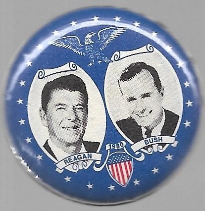 Reagan, Bush 1980 Blue Jugate 