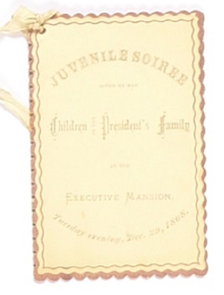 White House Juvenile Soiree 1868 Dance Card