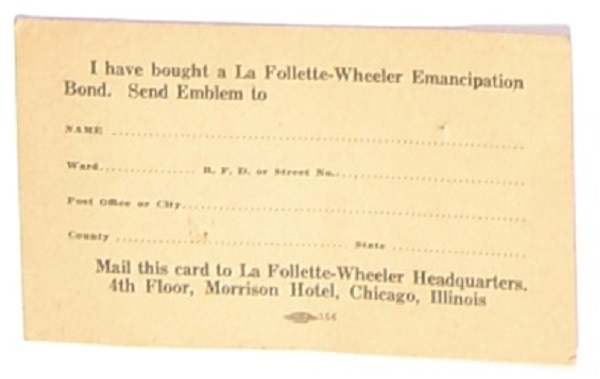 LaFollette Contribution Card
