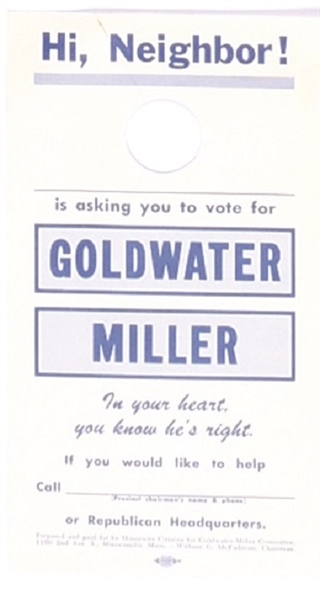 Goldwater Minnesota Door Hanger