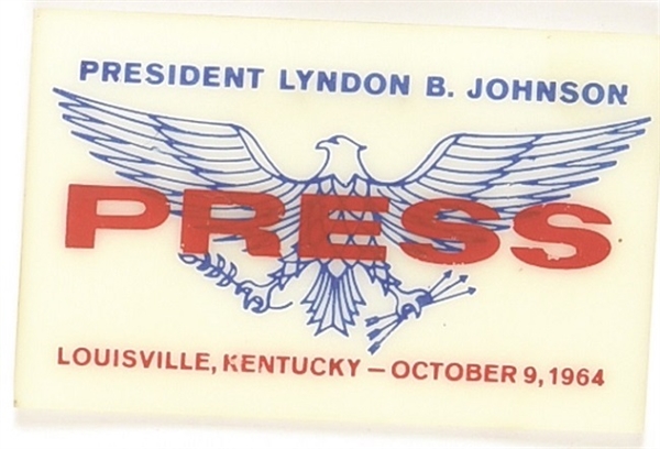 Johnson Louisville 1964 Press Badge