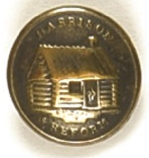 William Henry Harrison Brass Clothing Button
