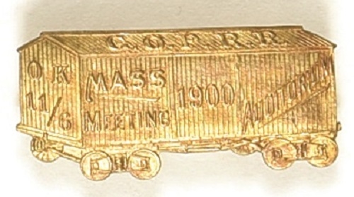 McKinley Massachusetts GOP Railroad Car Pin