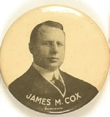 James M. Cox Scarce Head and Shoulders Celluloid