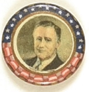 Franklin Roosevelt Colorful 3/4 Inch Celluloid