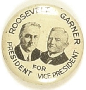 Roosevelt, Garner Rare Litho Jugate