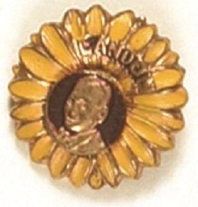 Alf Landon Enamel Sunflower Pin