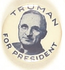 Truman for President Scarce Celluloid Picture Pin