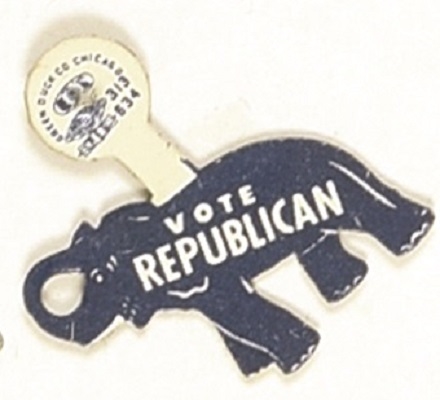 Eisenhower Vote Republican Blue Elephant Tab