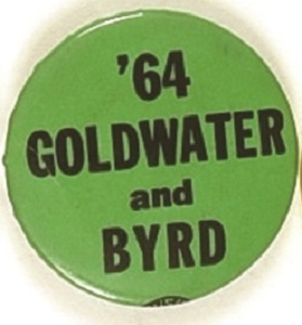 Goldwater and Byrd Green Virginia Celluloid