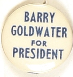 Barry Goldwater for President Blue, White Celluloid
