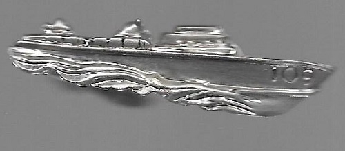 JFK PT 109 Silver "109" Tie Clasp