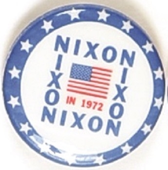 Nixon 1972 Flag Celluloid