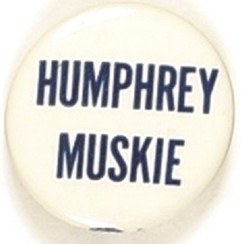 Humphrey, Muskie Blue and White Celluloid