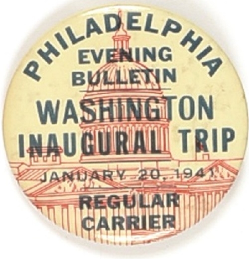 Roosevelt Philadelphia Evening Bulletin Inaugural Trip