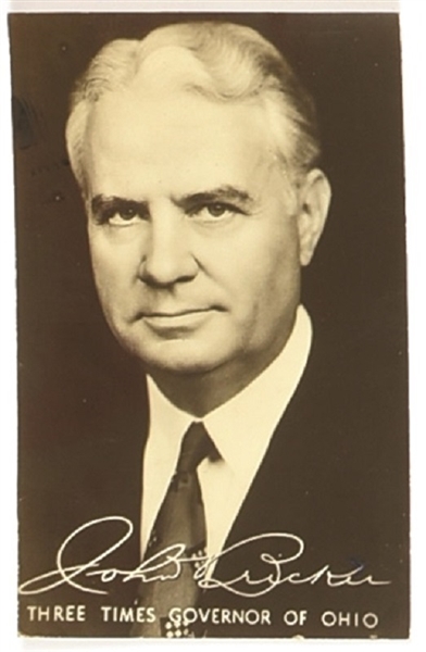 John Bricker Governor of Ohio Postcard