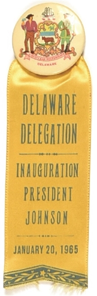 Johnson Delaware Delegation Inaugural Pin and Ribbon