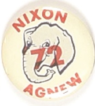 Nixon, Agnew 72 Elephant Pin