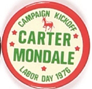 Carter, Mondale 1976 Kickoff Pin