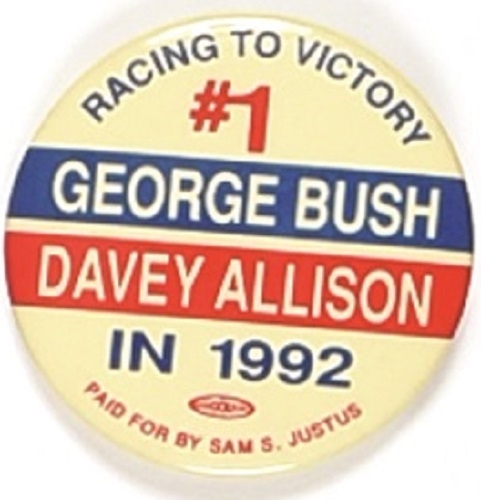 George Bush, Davey Allison NASCAR Pin