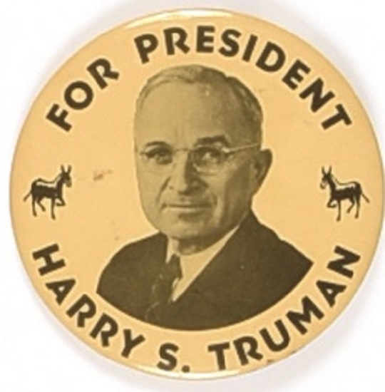 Truman for President Donkeys Celluloid