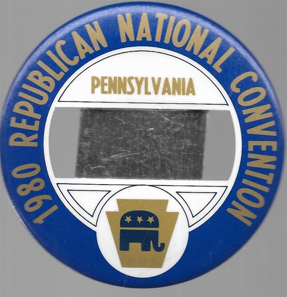 Reagan Pennsylvania GOP National Convention Name Badge